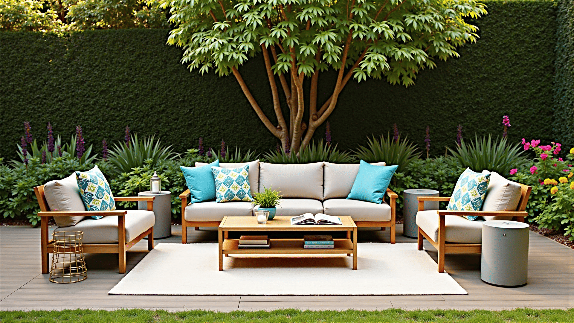 Outdoor living space with patio furniture